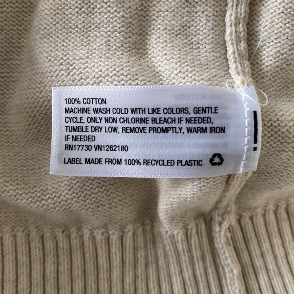 Men’s Cotton Knit Cardigan Lapel Collar Button Down Goodfellow & Co Cream Size S - Picture 5 of 5